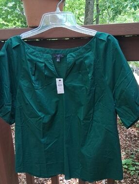 Talbots Emerald Green Scoop Neck Blouse